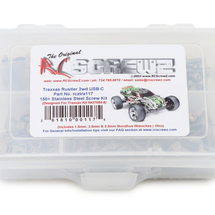 RC Screwz Stainless Steel Screw Kit for Traxxas Rustler 2WD RCZTRA117