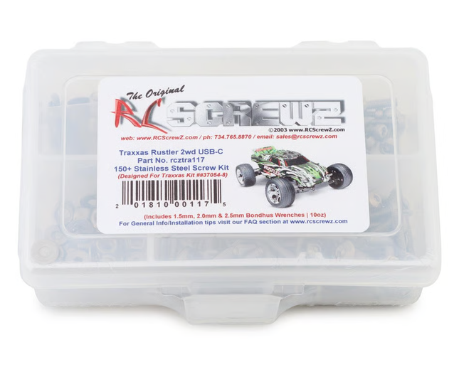 RC Screwz Stainless Steel Screw Kit for Traxxas Rustler 2WD RCZTRA117