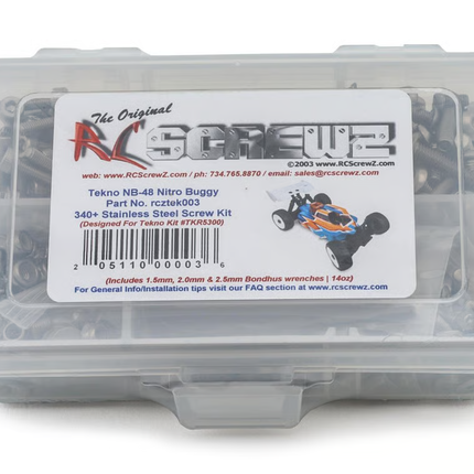 RC Screwz Tekno RC NB48 2.2 Stainless Steel Screw Kit RCZTEK003