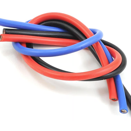 TQ Wire Silicone Wire Kit (Black, Red & Blue) (1' Each) (10AWG thru 13AWG)