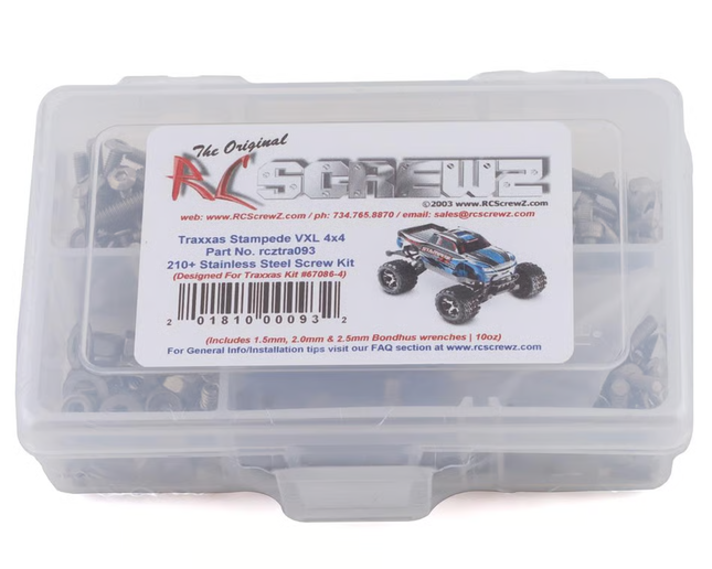 RC Screwz Stainless Steel Screw Kit for Traxxas Stampede VXL 4x4 RCZTRA093