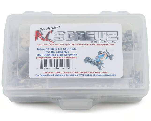 RC Screwz Tekno EB48 2.2 1/8 Buggy Stainless Steel Screw Kit RCZTEK031