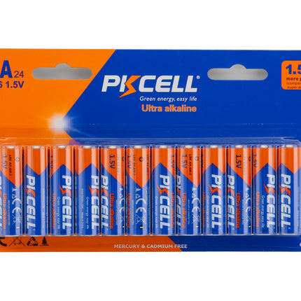 PKCell Ultra Alkaline AA Batteries 24 Pack