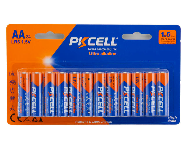 PKCell Ultra Alkaline AA Batteries 24 Pack