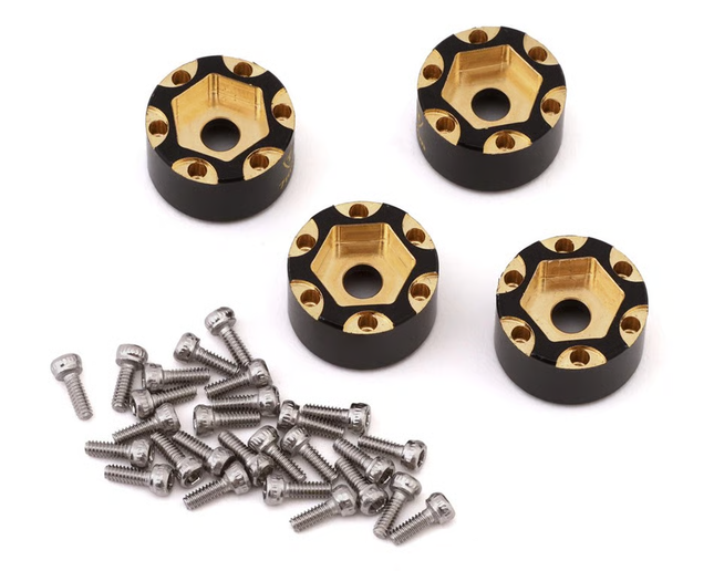 Treal Hobby Axial SCX24 1.0" Brass Beadlock Wheel Hub Spacers (4) (9mm) (4.4g) TLHTSCX24-233