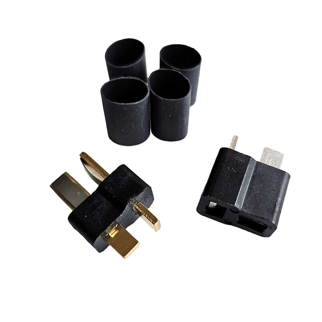 Ultra Plug HB, High Temp, Black, Male & Female Pair, with 1/4" Heat Shrink, for 10-12 Gauge Wire WSD1313