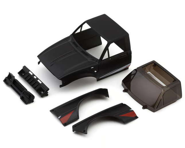 Injora IR60 Pickup 1/18 Pre-Painted Hard Body Set for Traxxas® TRX-4M® (Black) (Defender®/Bronco®) w/Bed Rack & LED Lights IR60-BK