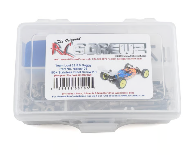 RC Screwz Team Losi 8IGHT-XE Stainless Steel Screw Kit RCZLOS105