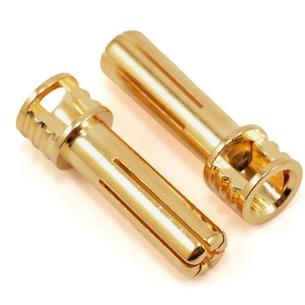 TQ Wire 5mm "Flat Top" Male Bullet Connector (Gold) (2) TQW2508
