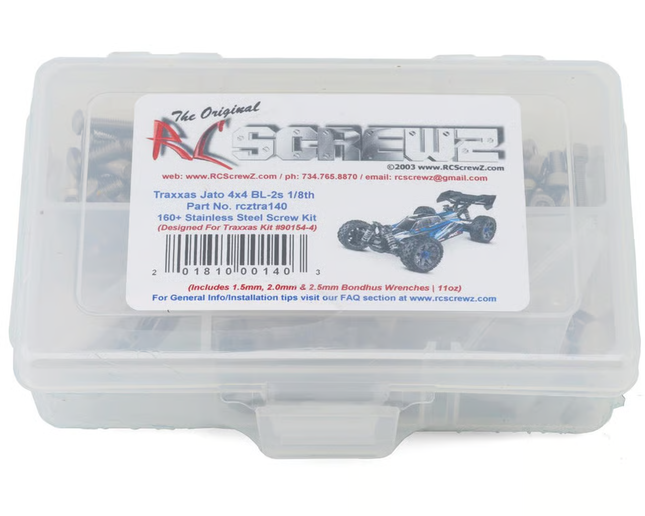 RC Screwz Stainless Steel Screw Kit for Traxxas® Jato® 4x4 BL-2s™ 1/8 Buggy RCZTRA140