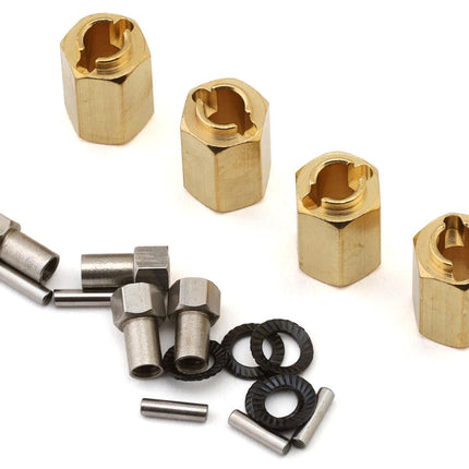 Injora 4M-02-10 Redcat Ascent-18 Brass Wheel Hex Adapters (Gold) (4) (3g ea) (10mm Offset) INJ4M-02-10