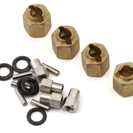 Injora 4M-02-7 Redcat Ascent-18 Brass Wheel Hex Adapters (Gold) (4) (2.25g ea) (7mm Offset) INJ4M-02-7