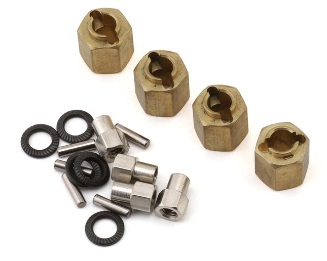 Injora 4M-02-7 Redcat Ascent-18 Brass Wheel Hex Adapters (Gold) (4) (2.25g ea) (7mm Offset) INJ4M-02-7