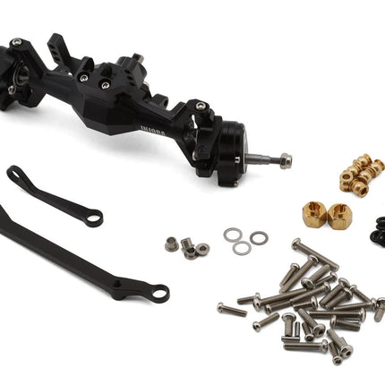 Injora 4M-104BKF Aluminum Diamond Lay Down Servo Portal Axle Set for Traxxas® TRX-4M® w/Steering Links (Black) (+5mm) INJ4M-104BKF