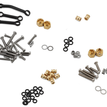 Injora 4M-121BKFR Aluminum Planet Front & Rear Straight Axles Set for Traxxas® TRX-4M® w/Hydraulic Steering (Black) (+7mm) (Lay Down Servo) INJ4M-121BKFR