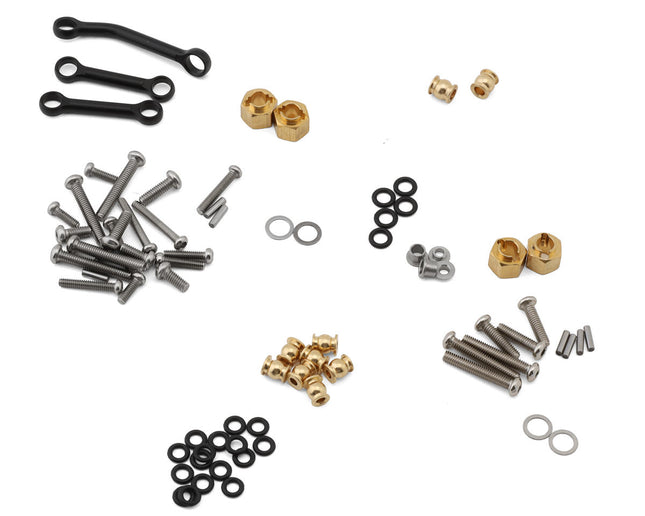Injora 4M-121BKFR Aluminum Planet Front & Rear Straight Axles Set for Traxxas® TRX-4M® w/Hydraulic Steering (Black) (+7mm) (Lay Down Servo) INJ4M-121BKFR