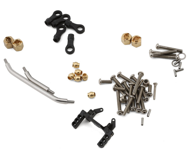 Injora 4M-82-61 Aluminum Front & Rear Straight Axles Set for Traxxas® TRX-4M® w/Steering Links (Black) (+4mm) (Lay Down Servo) INJ4M-82-61