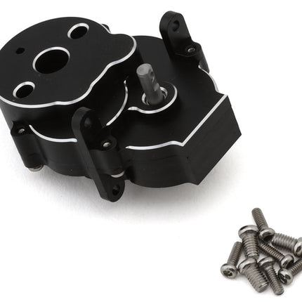 Injora 4M-99BK 370-Size Motor Aluminum Transmission Housing Set for Traxxas® TRX4M™ (Black) w/Steel Gears INJ4M-99BK