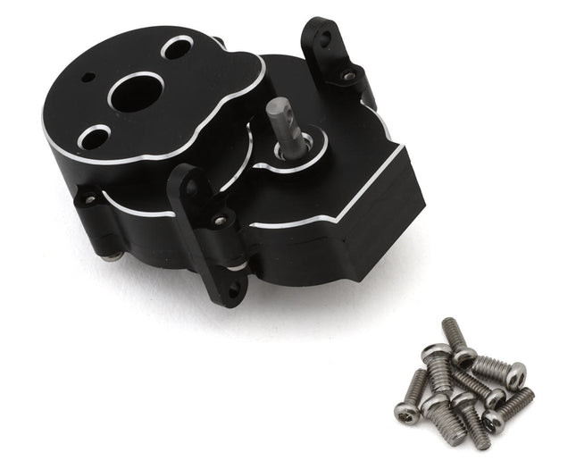 Injora 4M-99BK 370-Size Motor Aluminum Transmission Housing Set for Traxxas® TRX4M™ (Black) w/Steel Gears INJ4M-99BK
