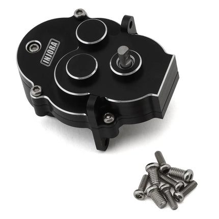 Injora 4M-99BK 370-Size Motor Aluminum Transmission Housing Set for Traxxas® TRX4M™ (Black) w/Steel Gears INJ4M-99BK