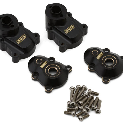Injora Redcat Ascent-18 Brass Rear Outer & Inner Portal Covers Set (Black) (45g Total Weight) INJASC18-05BK