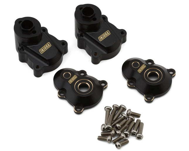 Injora Redcat Ascent-18 Brass Rear Outer & Inner Portal Covers Set (Black) (45g Total Weight) INJASC18-05BK
