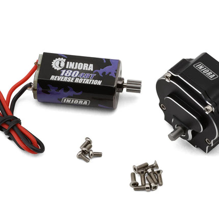 Injora Redcat Ascent-18 CNC-Aluminum Transmission Assembly (13/1 Stock Ratio) w/180 Brushed Motor (48T) INJASC18-14AS-48T
