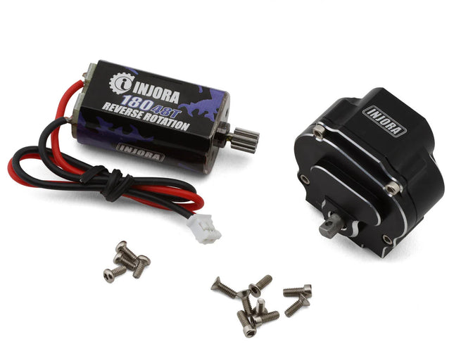 Injora Redcat Ascent-18 CNC-Aluminum Transmission Assembly (Underdrive 45.83%) (24/1 Ratio) w/180 Brushed Motor (48T) INJASC18-14UD-48T