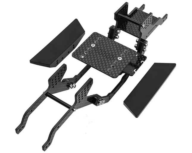 Injora Redcat Ascent-18 LCG Carbon Fiber Chassis Kit w/Rock Sliders & Double Decker Tray INJASC18-16B-17