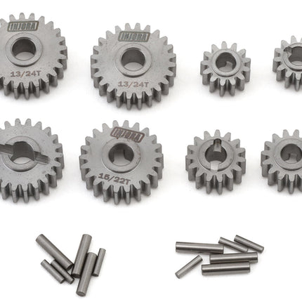 Injora ASC18-22-24T Redcat Ascent-18 Stainless Steel Overdrive & Underdrive Portal Gears Set (15T/22T Overdrive 12%) (13T/24T Underdrive 11%) INJASC18-22-24T