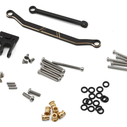 Injora Redcat Ascent-18 Aluminum Front & Rear Portal Axles Set (208g Total) (Black) w/Brass INJASC18-26FR Cover & Steering Links