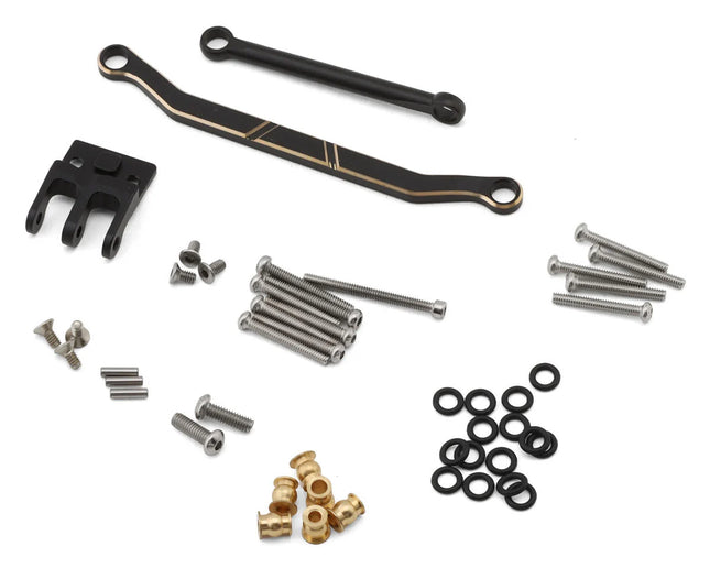 Injora Redcat Ascent-18 Aluminum Front & Rear Portal Axles Set (208g Total) (Black) w/Brass INJASC18-26FR Cover & Steering Links