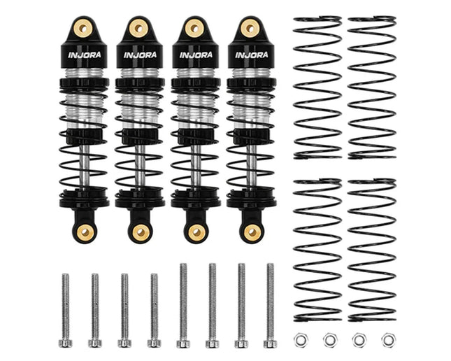 Injora Redcat Ascent-32 Aluminum 35mm Threaded Oil Shocks (Black) (4) INJASC32-01BK