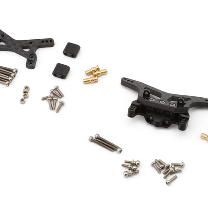 Injora Losi® Micro-B™/T™ Carbon Fiber Front & Rear Shock Tower Set w/Shock Mount Spacers LOS-04FR