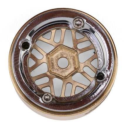 Injora MW7006-19 0.7" D19 ModuWheel Brass & Aluminum Micro Crawler Beadlock Wheels (Gold) (4) (9.4g ea) (-2mm Offset) INJMW7006-19