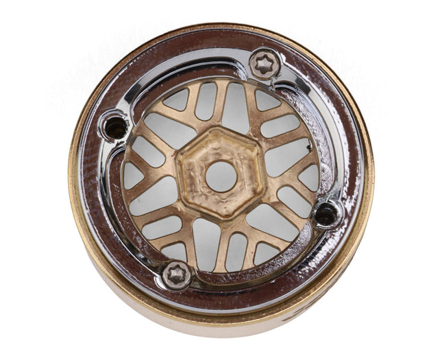 Injora MW7006-19 0.7" D19 ModuWheel Brass & Aluminum Micro Crawler Beadlock Wheels (Gold) (4) (9.4g ea) (-2mm Offset) INJMW7006-19