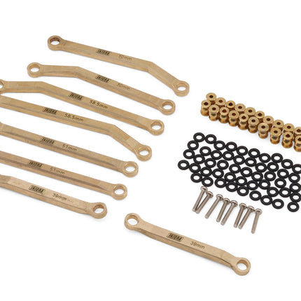 Injora  SCX24-126 Axial SCX24 Brass High Clearance Suspension Links Set (37g) (Gold) (C10/JLU/Bronco/Base Camp/4Runner) (132mm Wheelbase)  INJSCX24-126