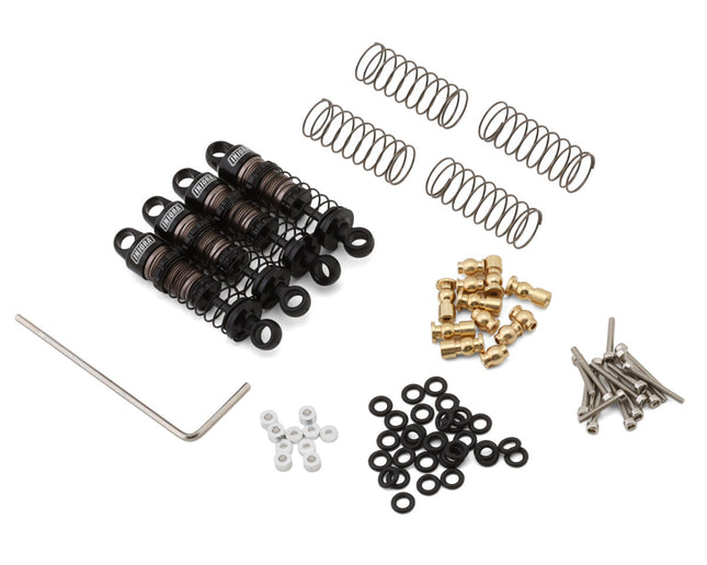 Injora SCX24-198BK Aluminum 36mm Threaded Big Bore Oil-Filled Shocks (4) (SCX24/FCX24M) INJSCX24-198BK