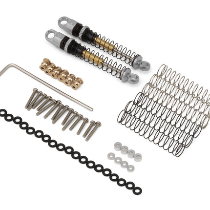 Injora SCX24-27GL-2 Axial SCX24 43mm Aluminum Threaded Double Barrel Long Travel Shocks (Grey) (2) INJSCX24-27GL-2