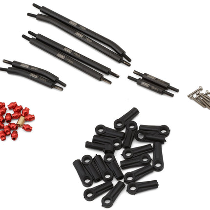 Injora SCX24-92BK Axial SCX24 Steel High Clearance Suspension Links Set (155mm Wheelbase) (Black) (Gladiator/Power Wagon) INJSCX24-92BK