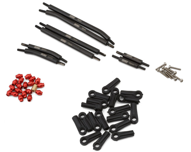 Injora SCX24-92BK Axial SCX24 Steel High Clearance Suspension Links Set (155mm Wheelbase) (Black) (Gladiator/Power Wagon) INJSCX24-92BK