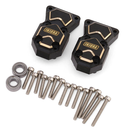 Injora SCX24-93BK Axial SCX24 Brass Differential Covers (Black) (10g ea) (2) INJSCX24-93BK