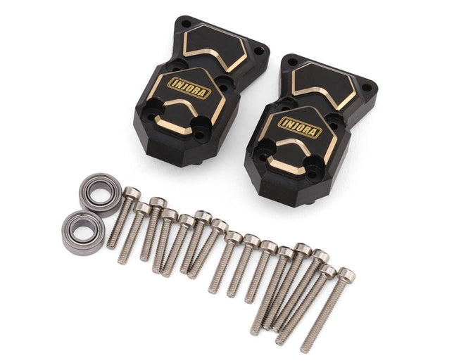 Injora SCX24-93BK Axial SCX24 Brass Differential Covers (Black) (10g ea) (2) INJSCX24-93BK
