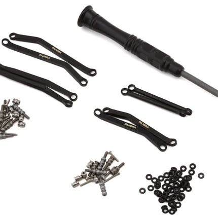 Injora SCX30-02BB Axial SCX30 Brass High Clearance Suspension Links Set (Black) (14g) (Bronco/Wrangler) INJSCX30-02BB