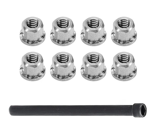 Injora SCX30-12-8 Axial SCX30 2mm Stainless Steel Wheel Nuts (8) INJSCX30-12-8