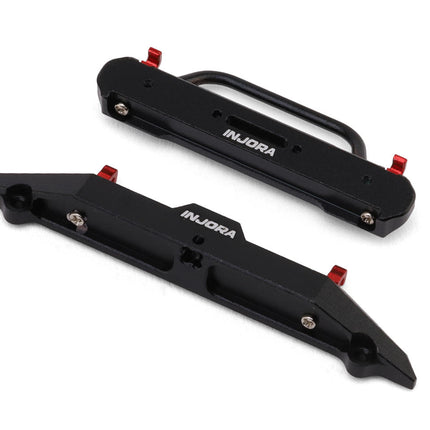 Injora SCX30-1716FR Axial SCX30 Aluminum Bumpers Set (Black) (Jeep Wrangler JLU) INJSCX30-1716FR