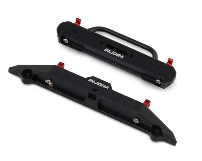 Injora SCX30-1716FR Axial SCX30 Aluminum Bumpers Set (Black) (Jeep Wrangler JLU) INJSCX30-1716FR