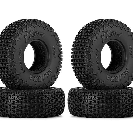 Injora T7021 Axial SCX30 0.7" XHX Pin Micro Rock Crawler Tires (4) (40mm OD) (S5) w/Foam Inserts INJT7021