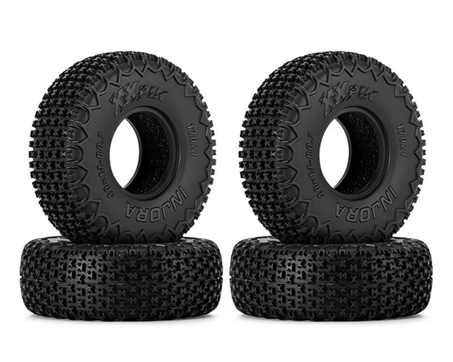 Injora T7021 Axial SCX30 0.7" XHX Pin Micro Rock Crawler Tires (4) (40mm OD) (S5) w/Foam Inserts INJT7021