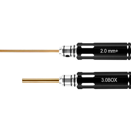 Injora Tool-LSD63-64 Axial SCX30 Aluminum 2-Piece Metric Screwdriver & Nut Driver Tool Set (2mm Phillips/3mm Nut) INJTOOL-LSD63-64
